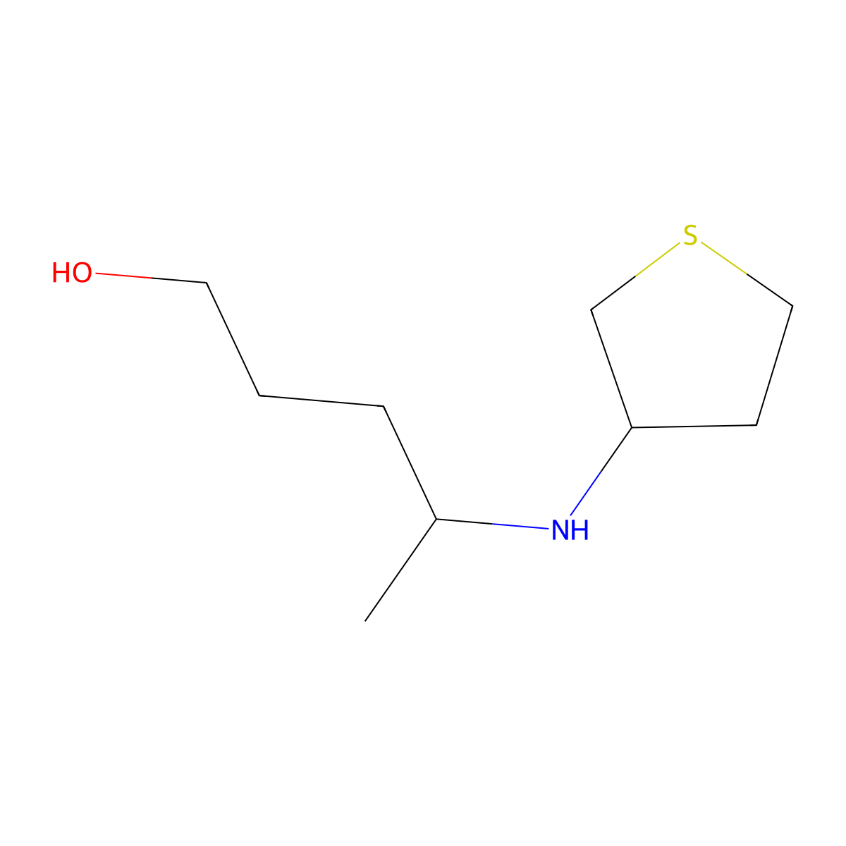 4-[(Thiolan-3-yl)amino]pentan-1-ol molecular structure, CAS 1504887-57-3