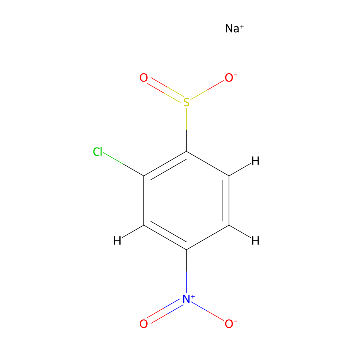 Sodium 2-chloro-4-nitrobenzene-1-sulfinate molecular structure, CAS 1504891-96-6