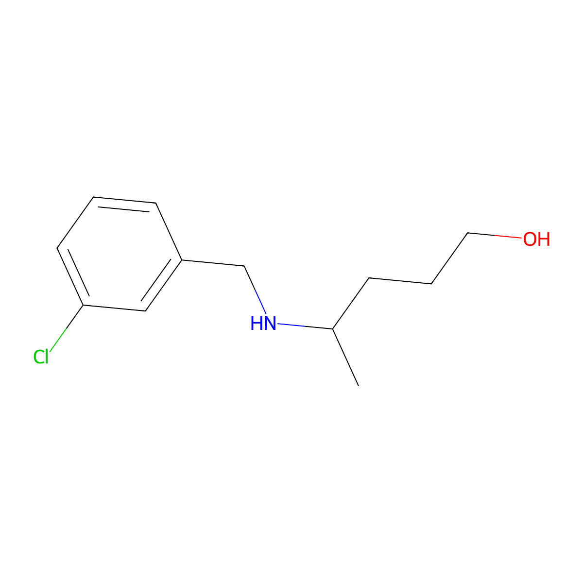 4-{[(3-Chlorophenyl)methyl]amino}pentan-1-ol molecular structure, CAS 1504894-34-1