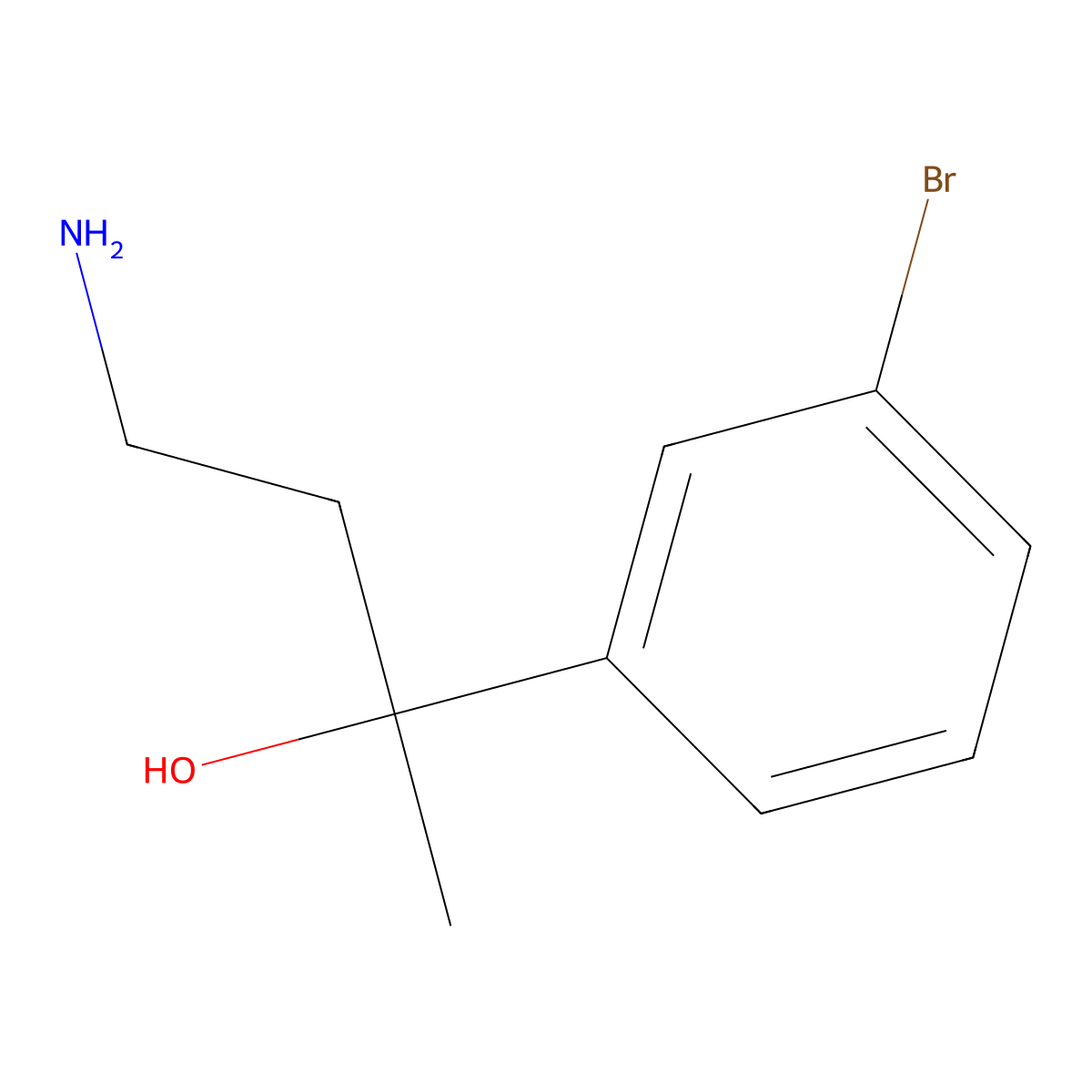 4-Amino-2-(3-bromophenyl)butan-2-ol molecular structure, CAS 1504899-83-5