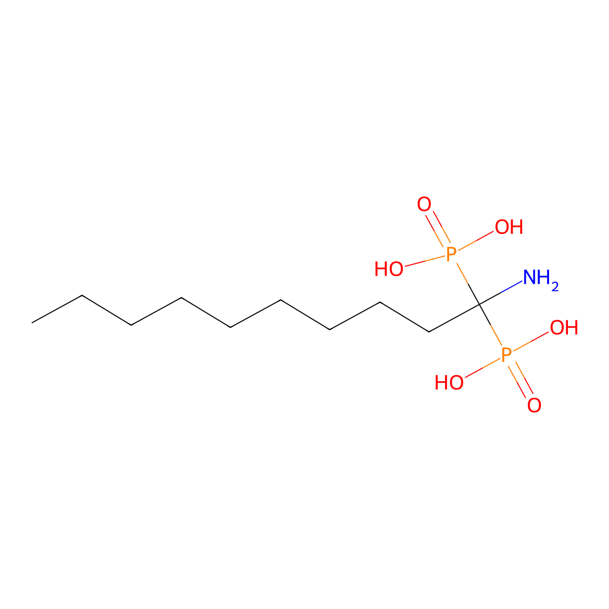 (1-Azanyl-1-Phosphono-Decyl)phosphonic Acid molecular structure, CAS 15049-93-1
