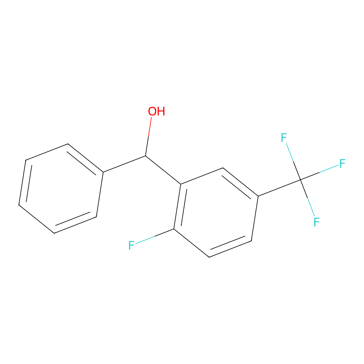 (2-Fluoro-5-(trifluoromethyl)phenyl)(phenyl)methanol molecular structure, CAS 1504907-86-1