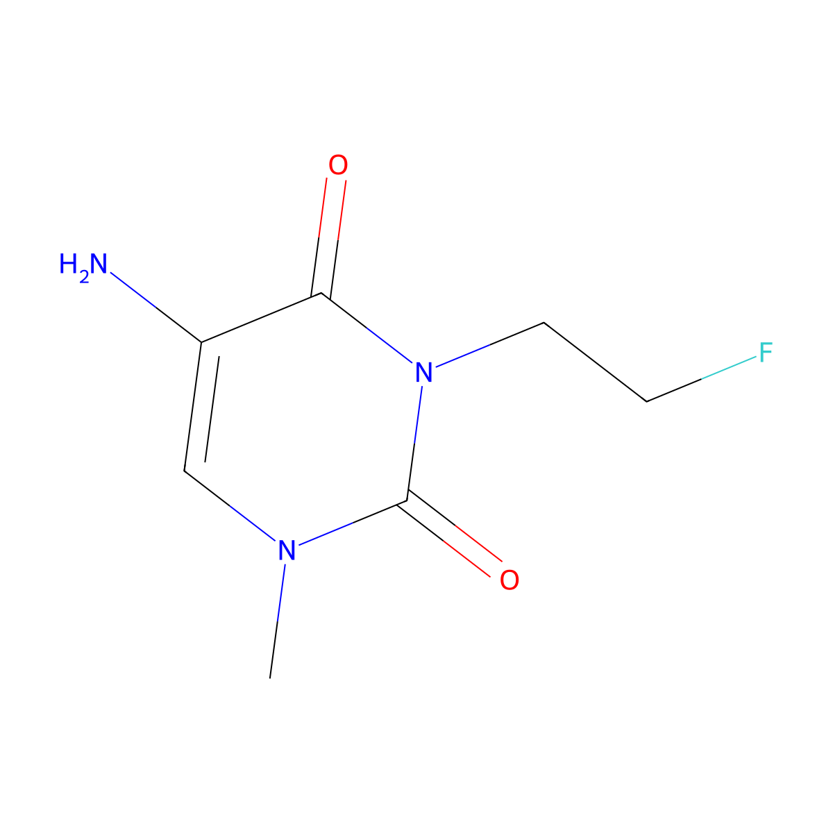 5-Amino-3-(2-fluoroethyl)-1-methyl-1,2,3,4-tetrahydropyrimidine-2,4-dione molecular structure, CAS 1504933-86-1