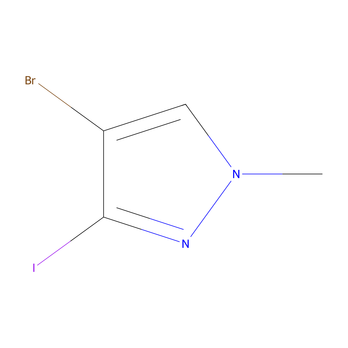 4-bromo-3-iodo-1-methyl-1H-pyrazole molecular structure, CAS 1504936-04-2