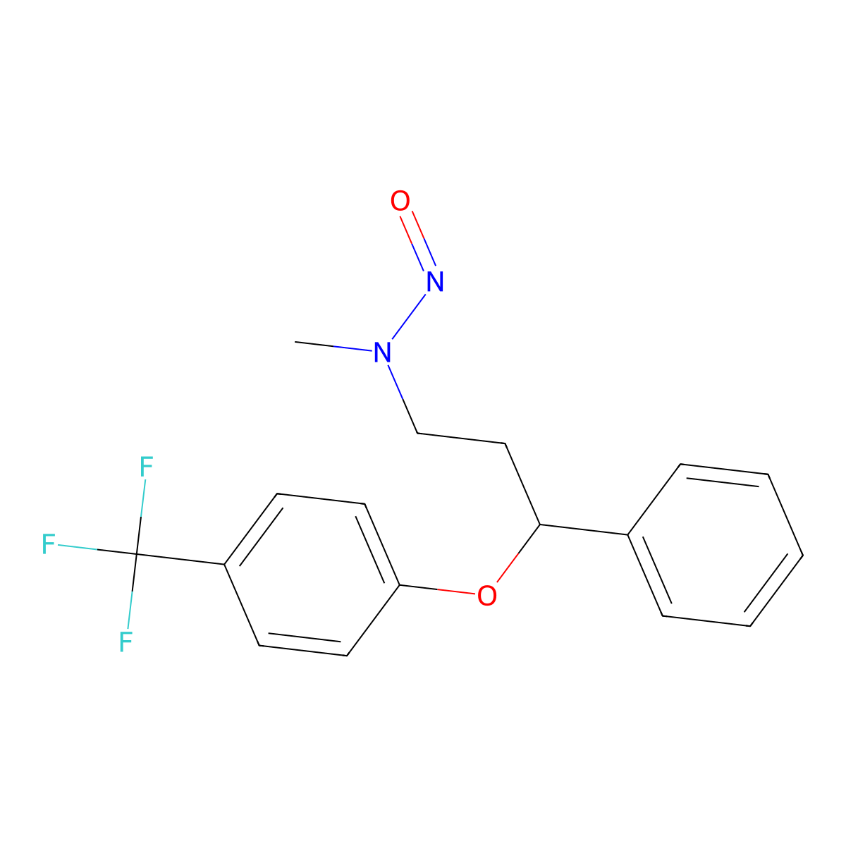 Methyl(nitroso)(3-phenyl-3-(4-(trifluoromethyl)phenoxy)propyl)amine molecular structure, CAS 150494-06-7