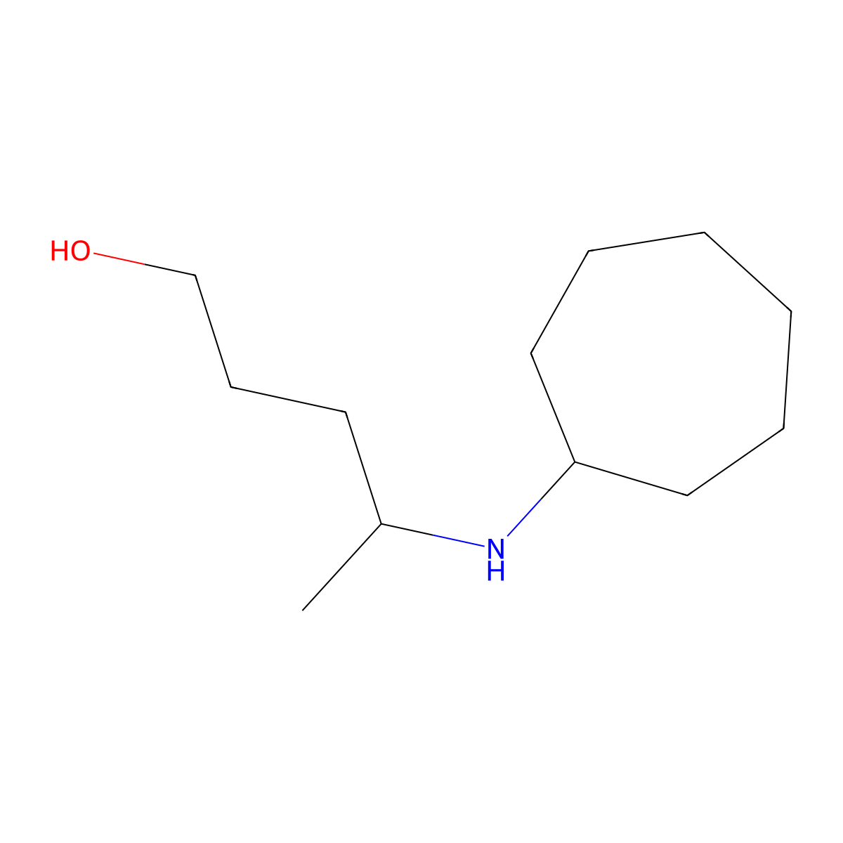 4-(Cycloheptylamino)pentan-1-ol molecular structure, CAS 1504945-65-6