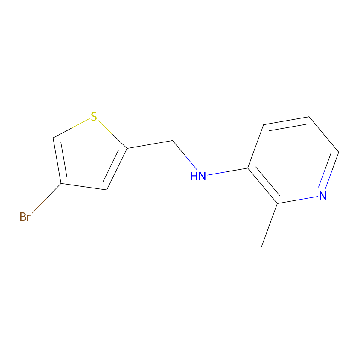 N-[(4-Bromothiophen-2-yl)methyl]-2-methylpyridin-3-amine molecular structure, CAS 1504948-95-1
