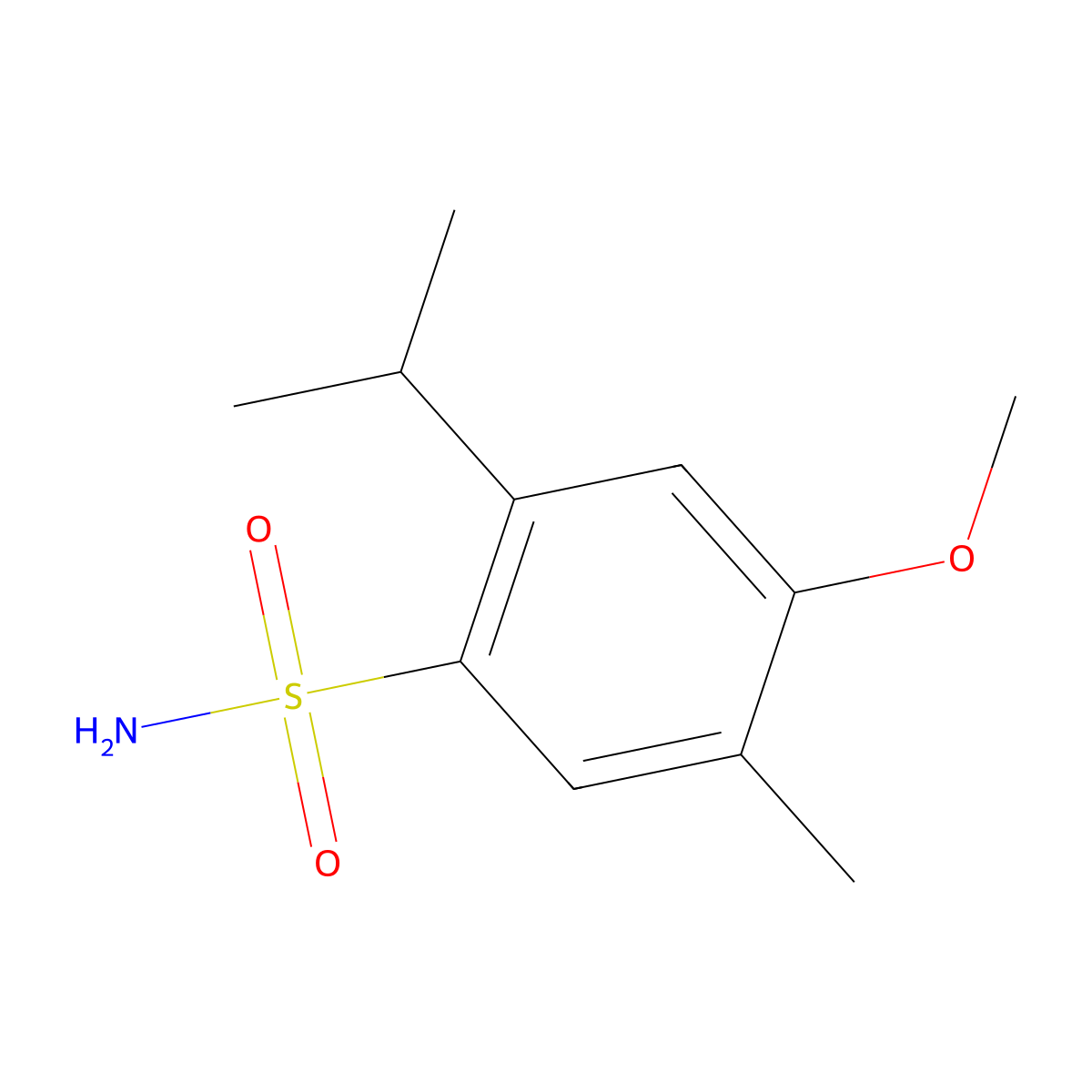 2-Isopropyl-4-methoxy-5-methylbenzenesulfonamide molecular structure, CAS 1504951-37-4