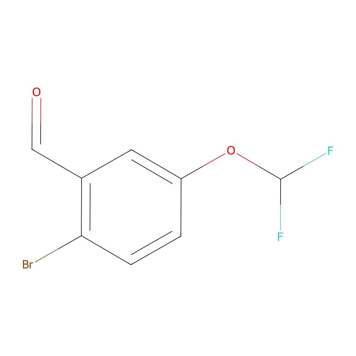 2-Bromo-5-(difluoromethoxy)benzaldehyde molecular structure, CAS 1504952-98-0