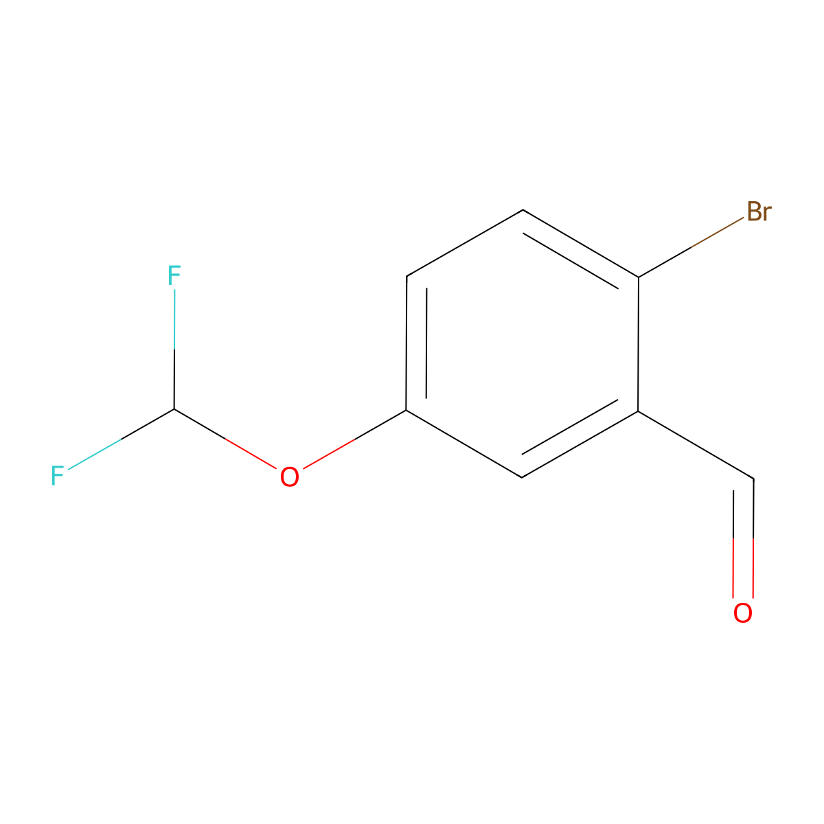 2-Bromo-5-(difluoromethoxy)benzaldehyde molecular structure, CAS 1504952-98-0