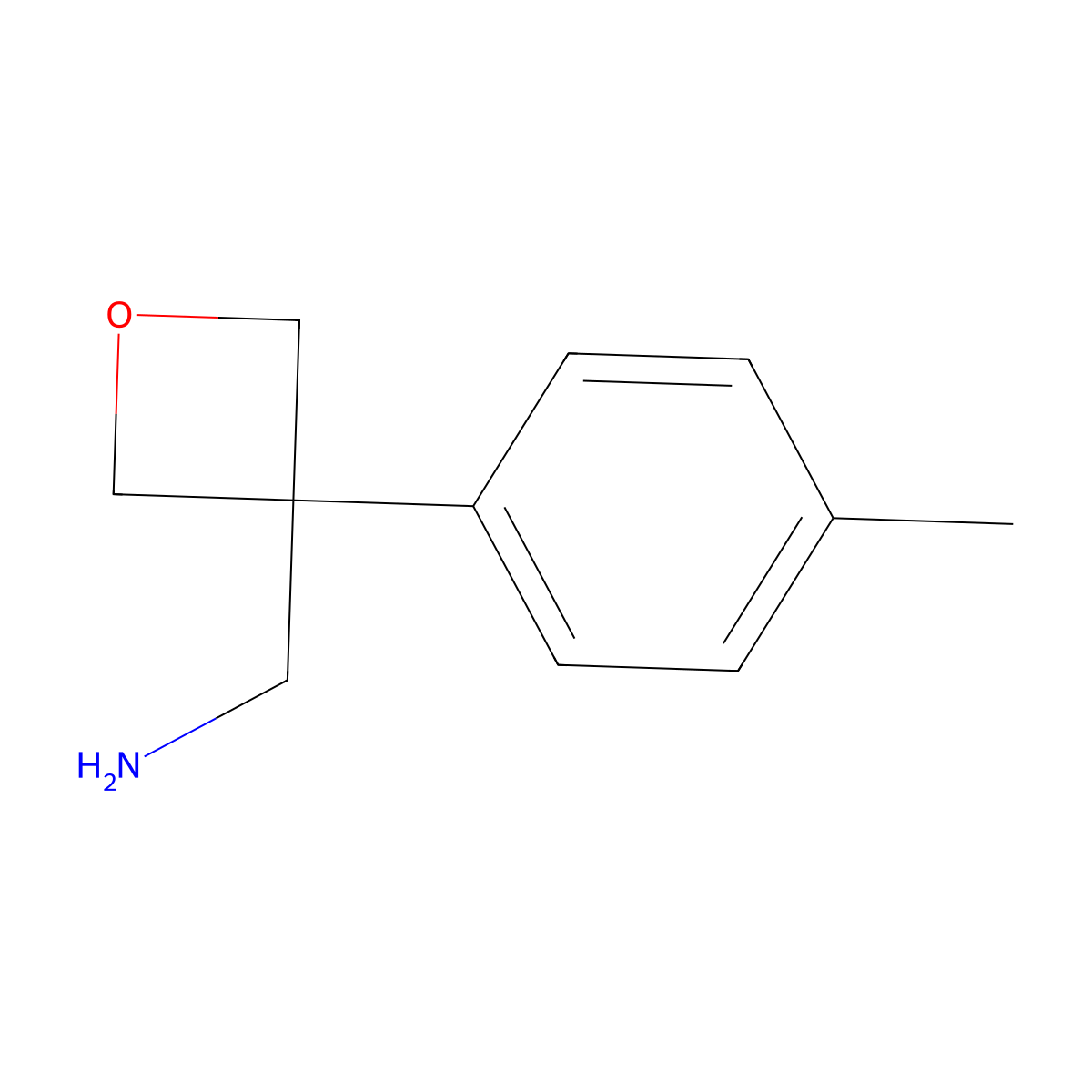 [3-(4-Methylphenyl)oxetan-3-yl]methanamine molecular structure, CAS 1504953-40-5