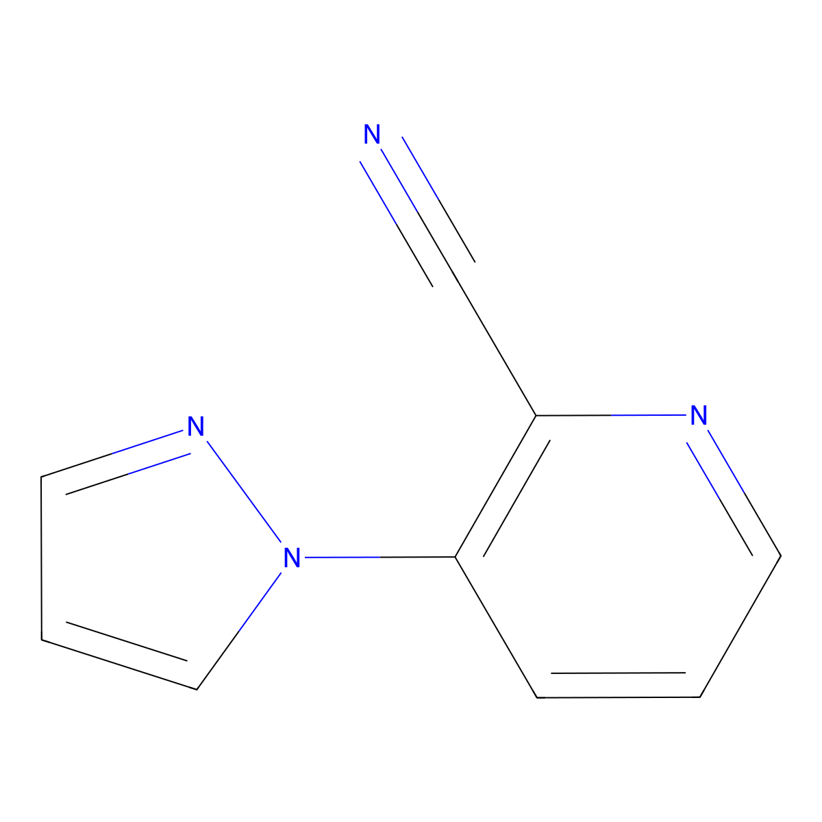 3-(1H-pyrazol-1-yl)pyridine-2-carbonitrile molecular structure, CAS 1504980-33-9