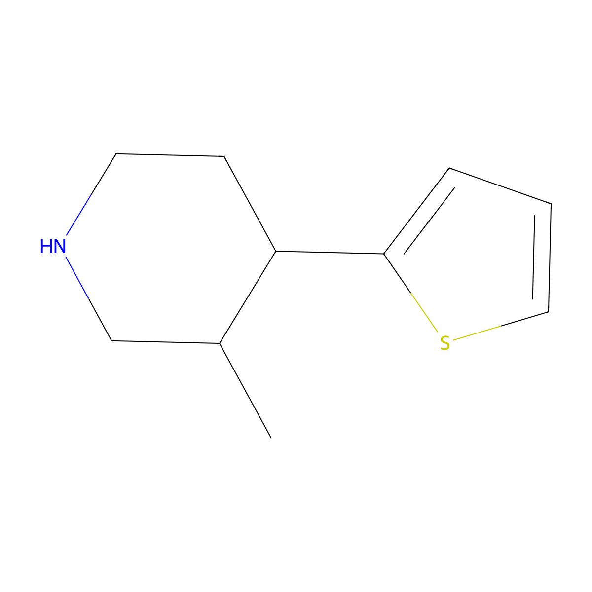 3-Methyl-4-(thiophen-2-yl)piperidine molecular structure, CAS 1504981-53-6