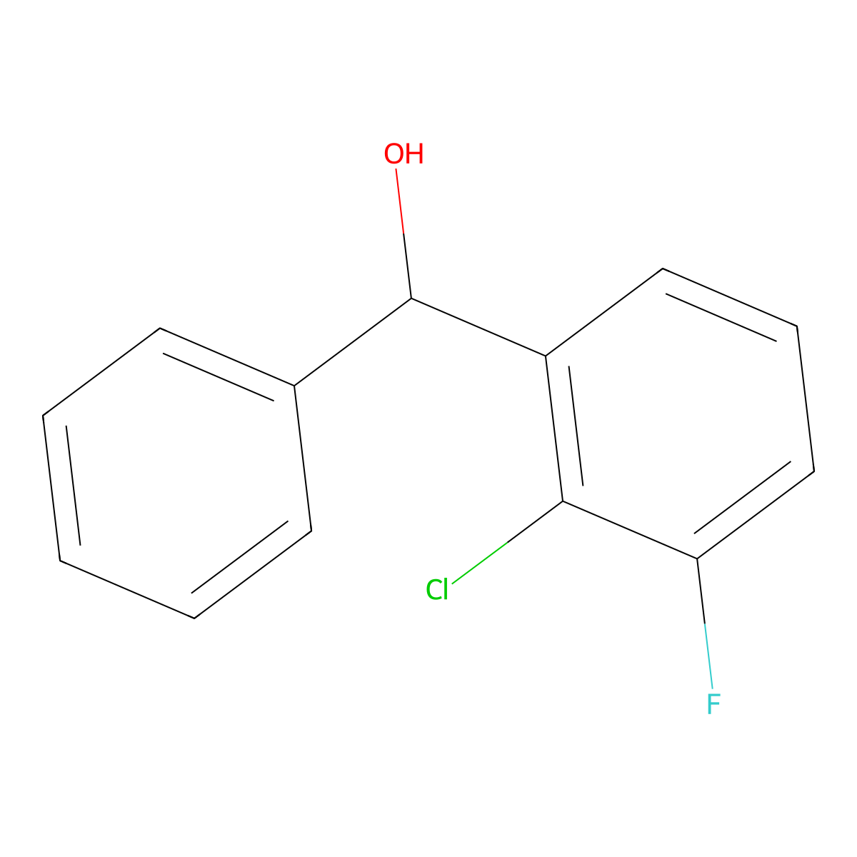 (2-Chloro-3-fluorophenyl)(phenyl)methanol molecular structure, CAS 1504988-71-9