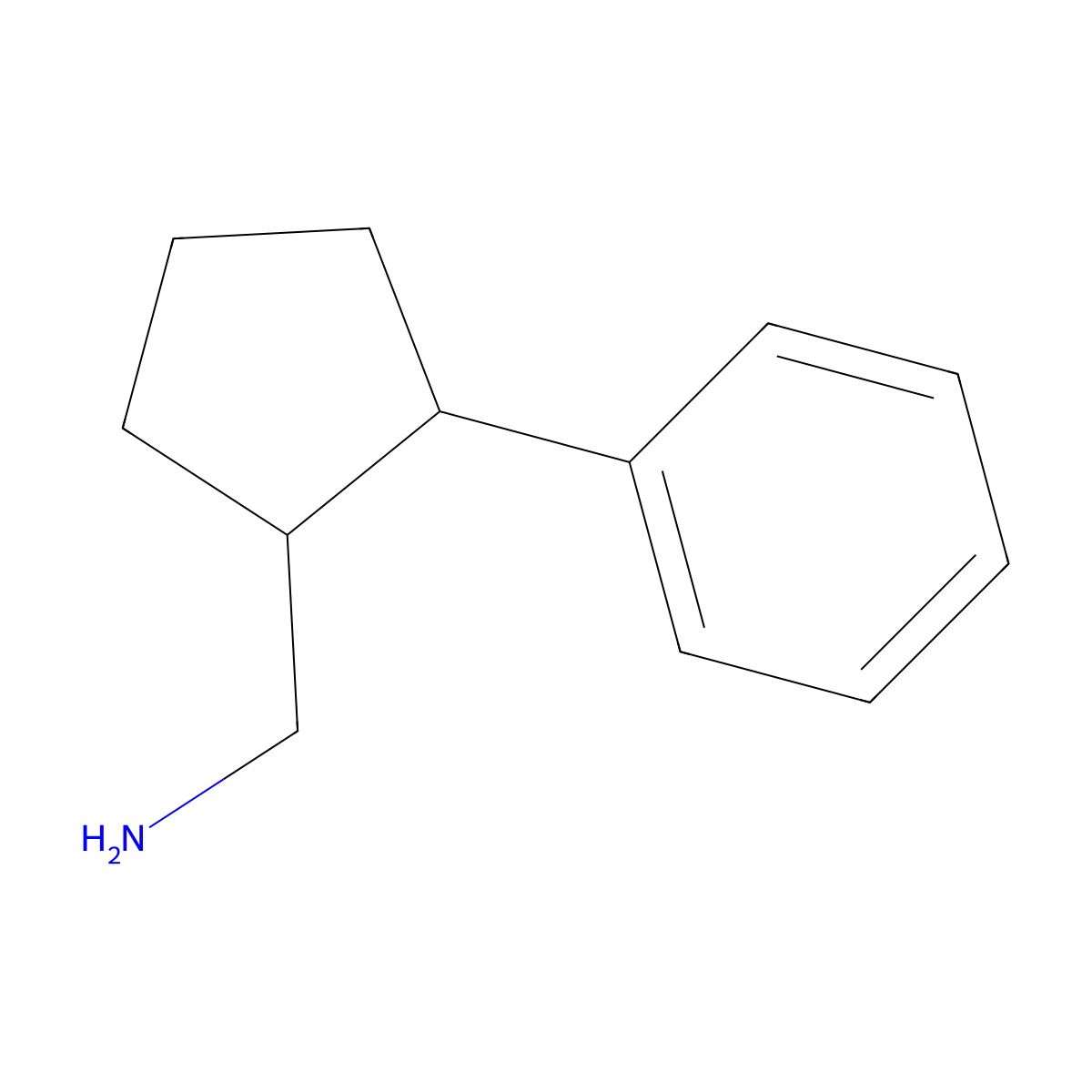 (2-Phenylcyclopentyl)methanamine molecular structure, CAS 1504990-93-5