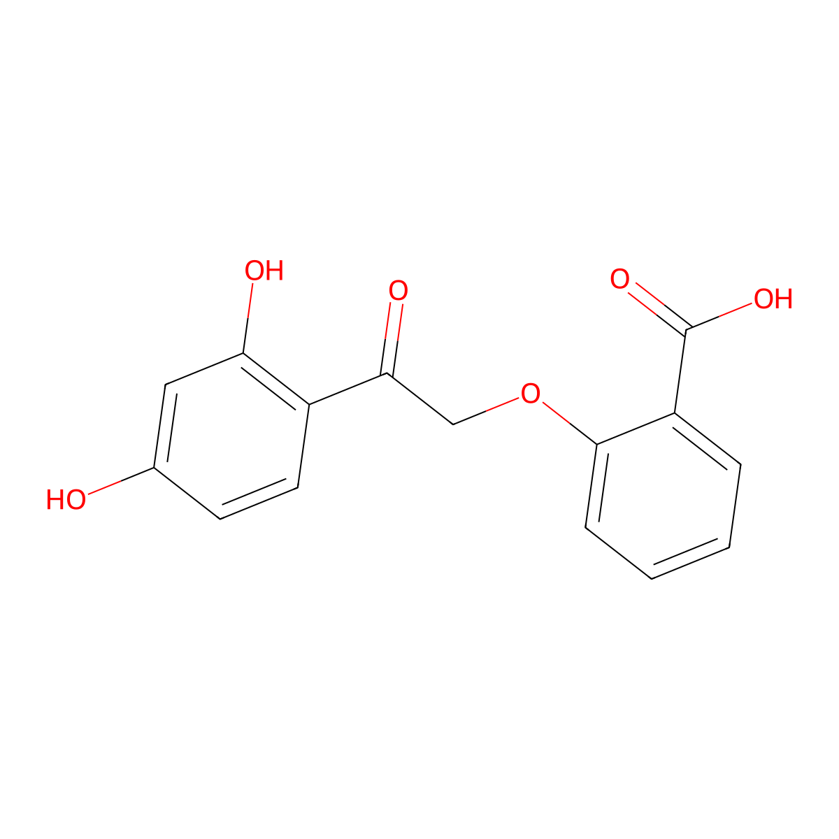 2-[2-(2,4-Dihydroxyphenyl)-2-oxoethoxy]benzoic acid molecular structure, CAS 1505-01-7