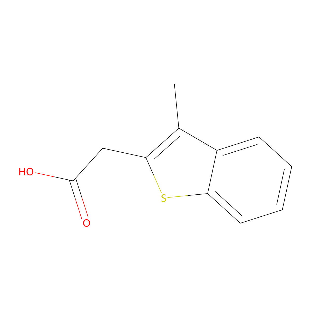 3-Methylbenzo[b]thiophene-2-acetic acid molecular structure, CAS 1505-52-8