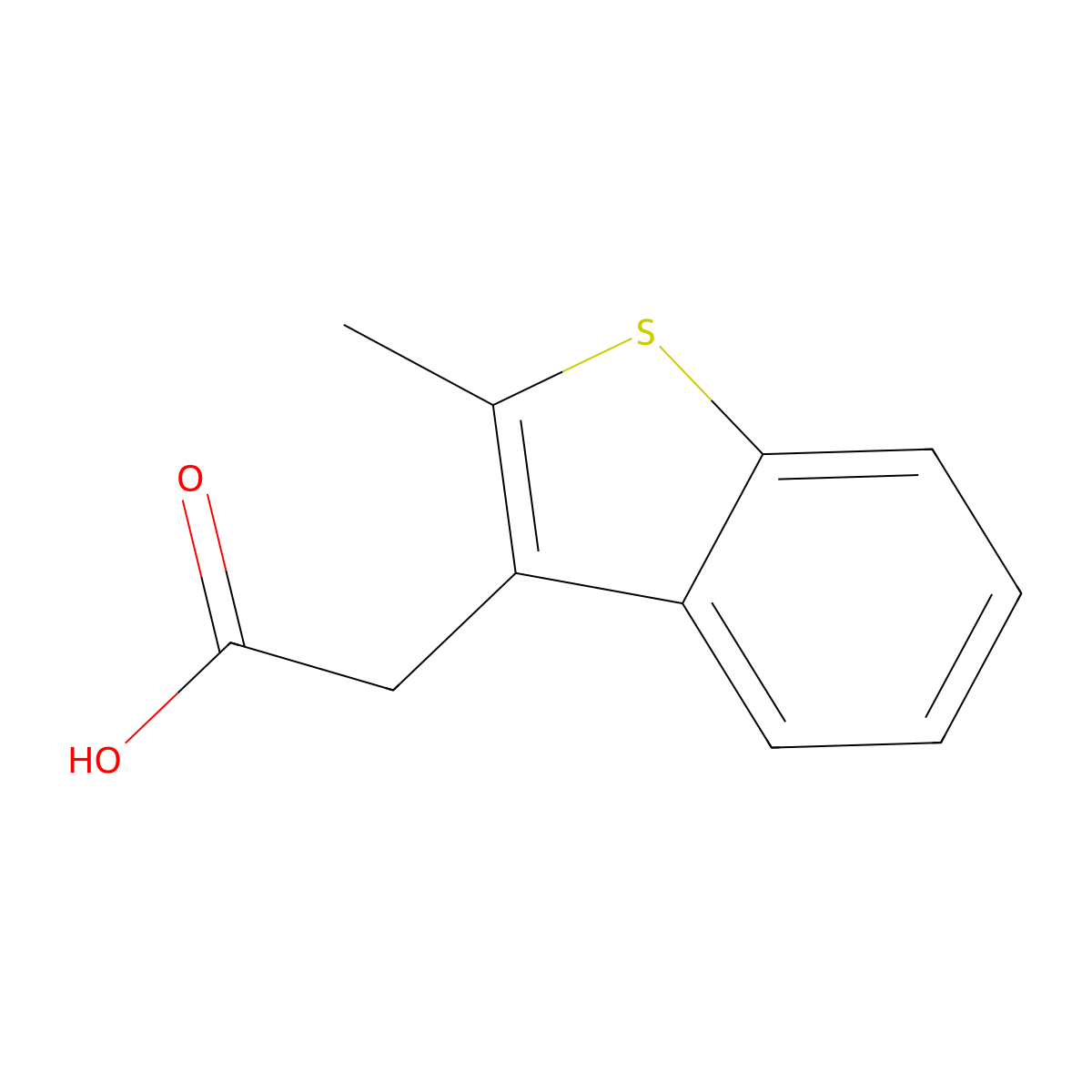 2-(2-Methyl-1-benzothiophen-3-yl)acetic acid molecular structure, CAS 1505-53-9