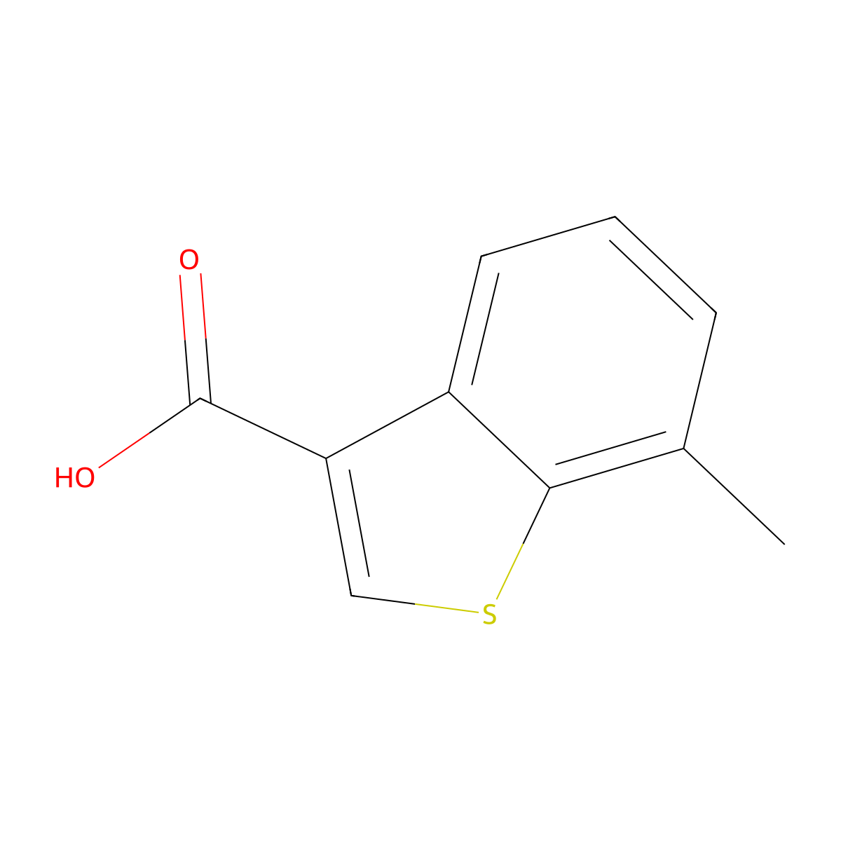 7-Methyl-1-benzothiophene-3-carboxylic acid molecular structure, CAS 1505-60-8