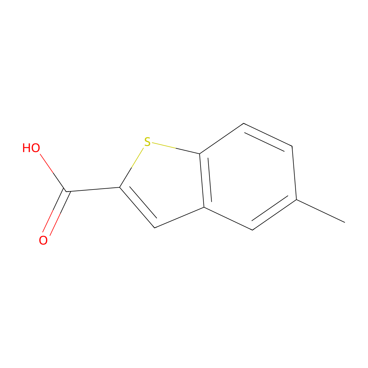 5-Methyl-1-benzothiophene-2-carboxylic acid molecular structure, CAS 1505-62-0