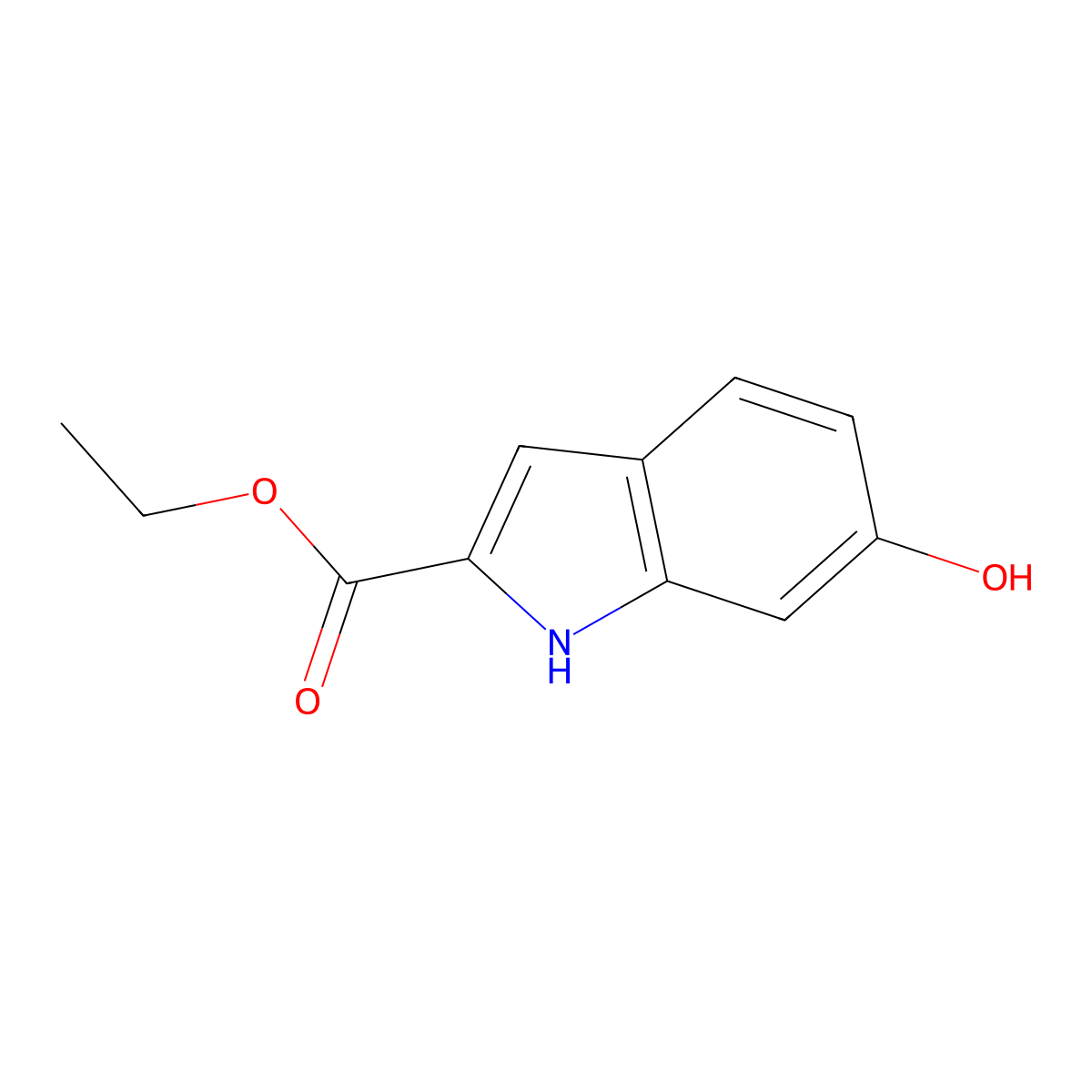 Ethyl 6-hydroxy-1H-indole-2-carboxylate molecular structure, CAS 15050-03-0