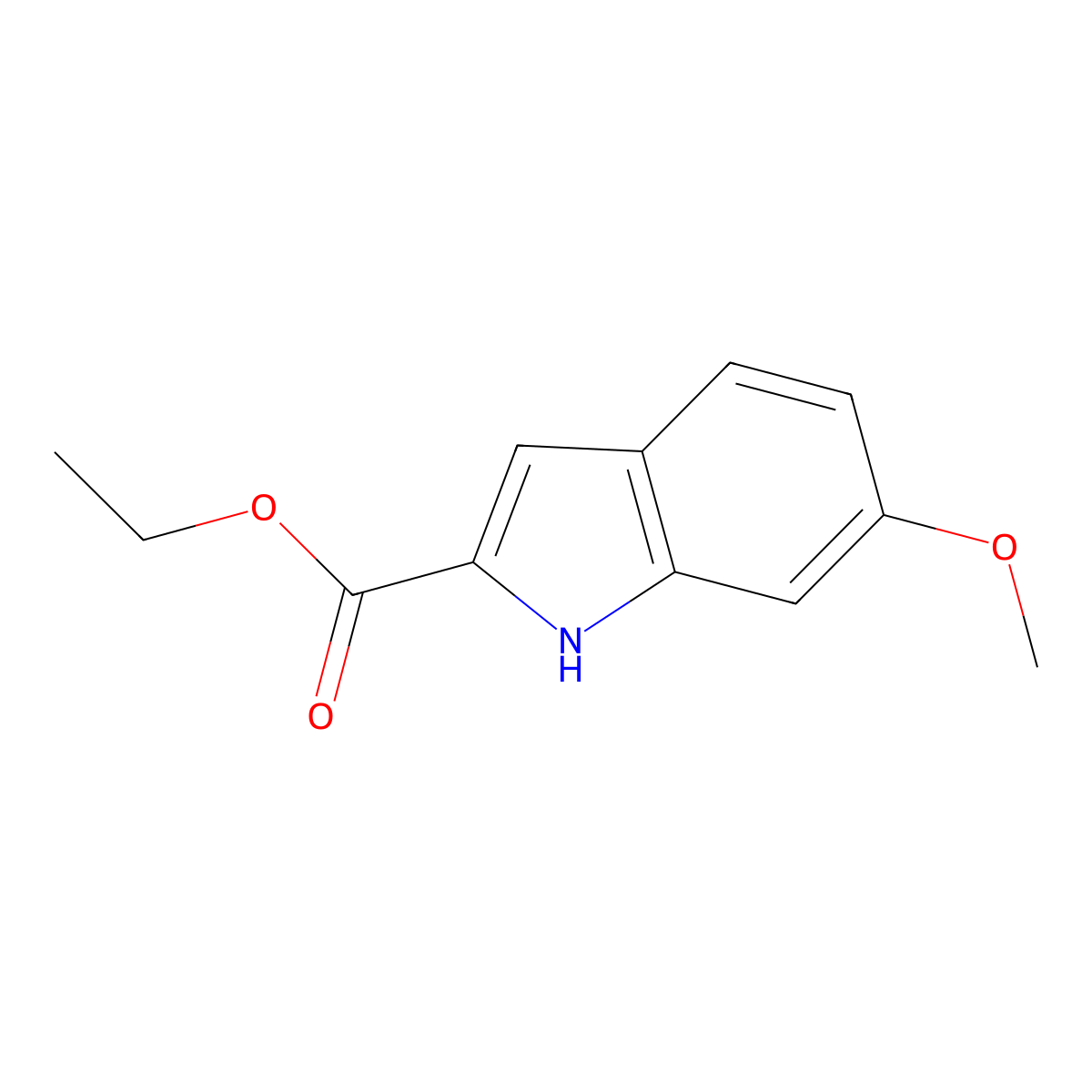 Ethyl 6-methoxy-1H-indole-2-carboxylate molecular structure, CAS 15050-04-1