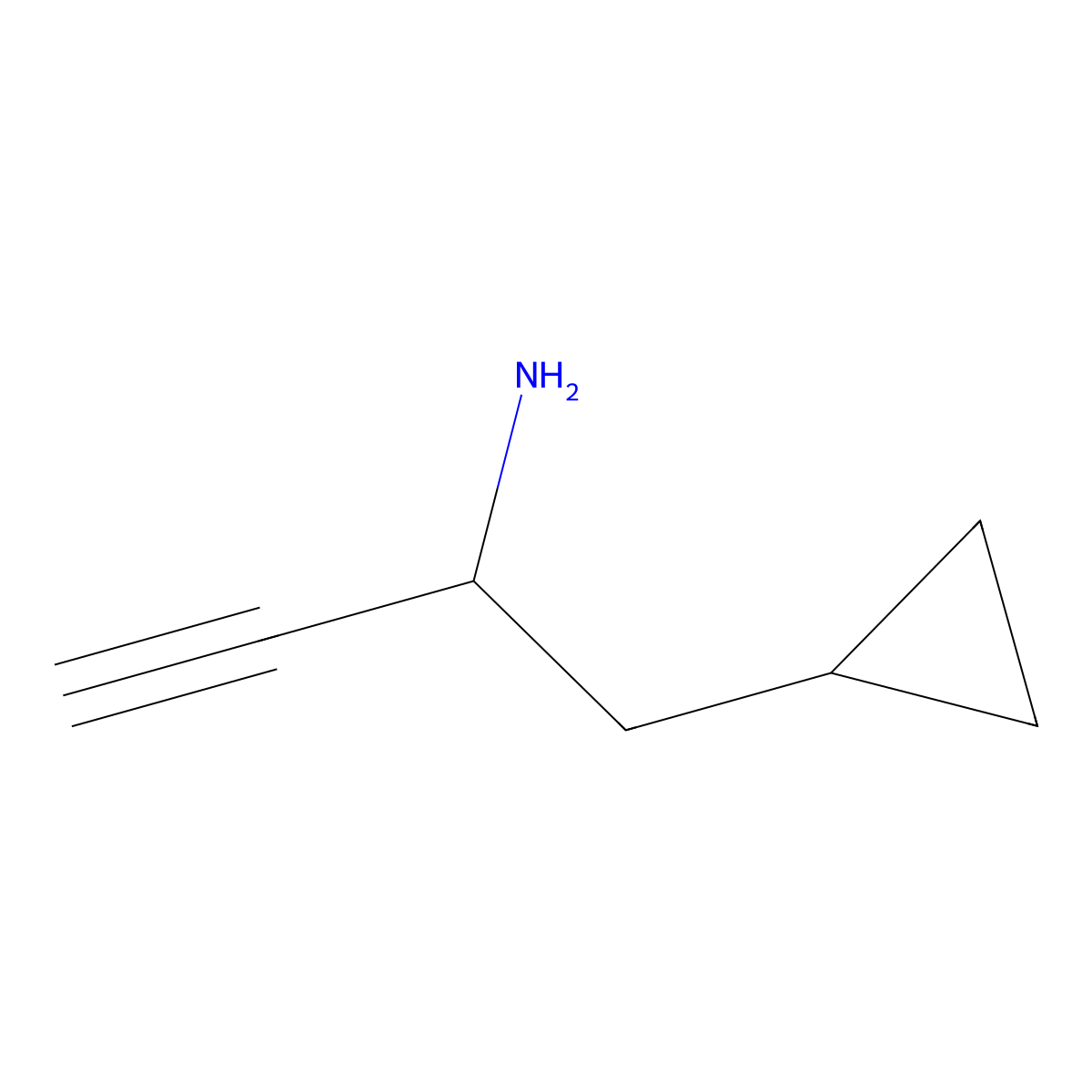 1-Cyclopropylbut-3-yn-2-amine molecular structure, CAS 1505001-35-3