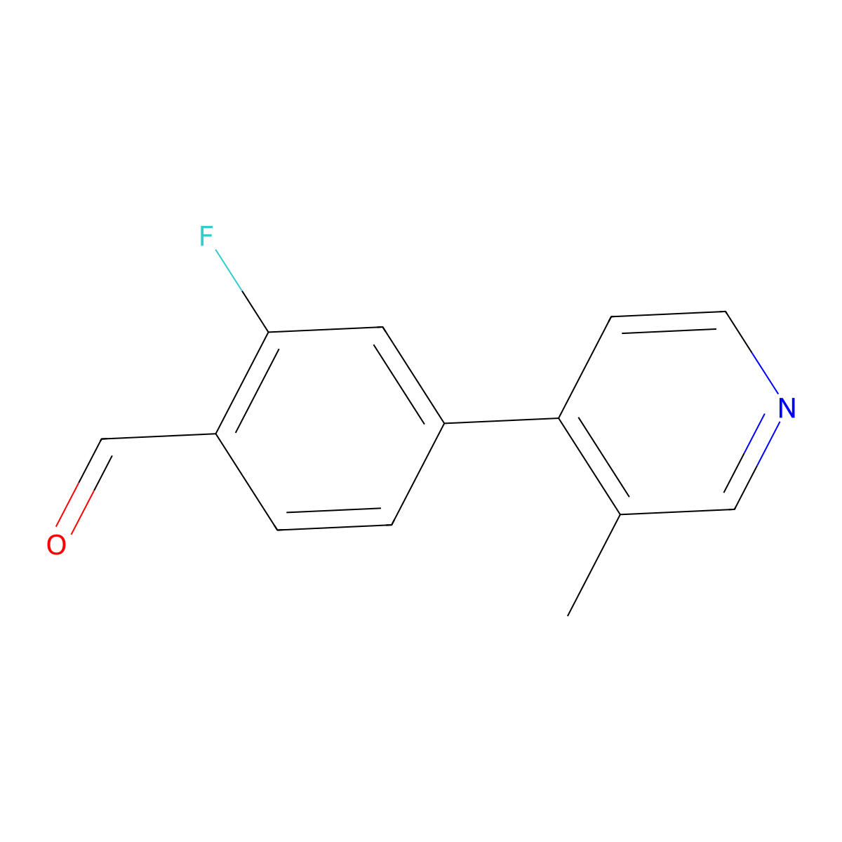 2-Fluoro-4-(3-methylpyridin-4-yl)benzaldehyde molecular structure, CAS 1505008-73-0