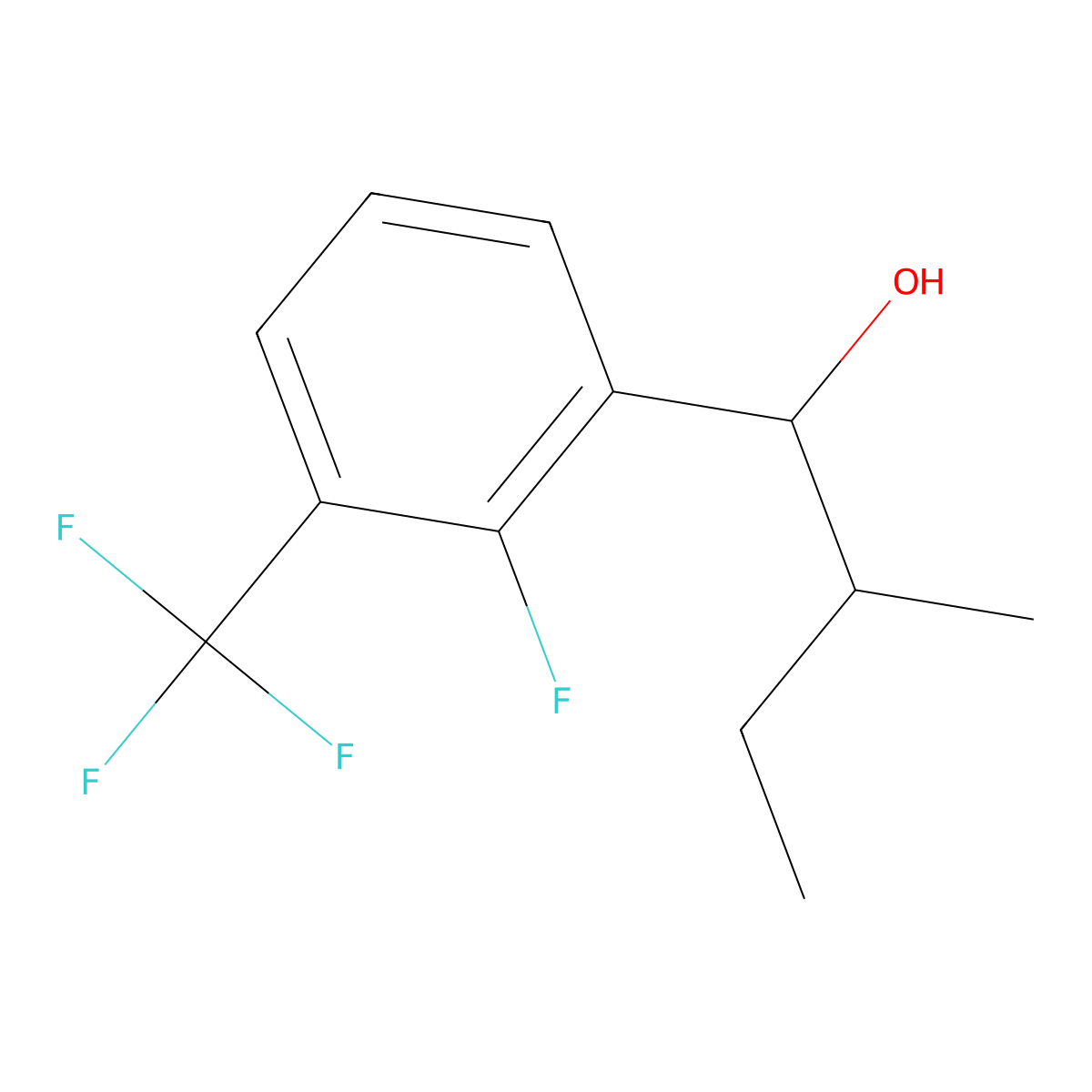 2-Fluoro-alpha-(1-methylpropyl)-3-(trifluoromethyl)benZenemethanol molecular structure, CAS 1505014-41-4