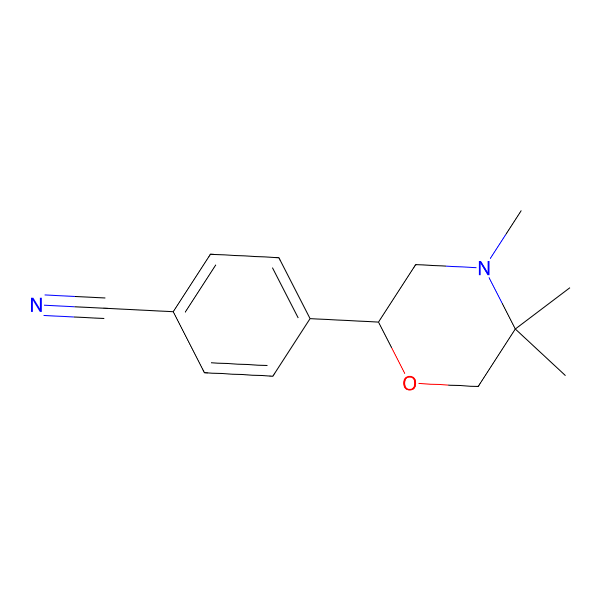 4-(4,5,5-Trimethylmorpholin-2-yl)benzonitrile molecular structure, CAS 1505014-92-5