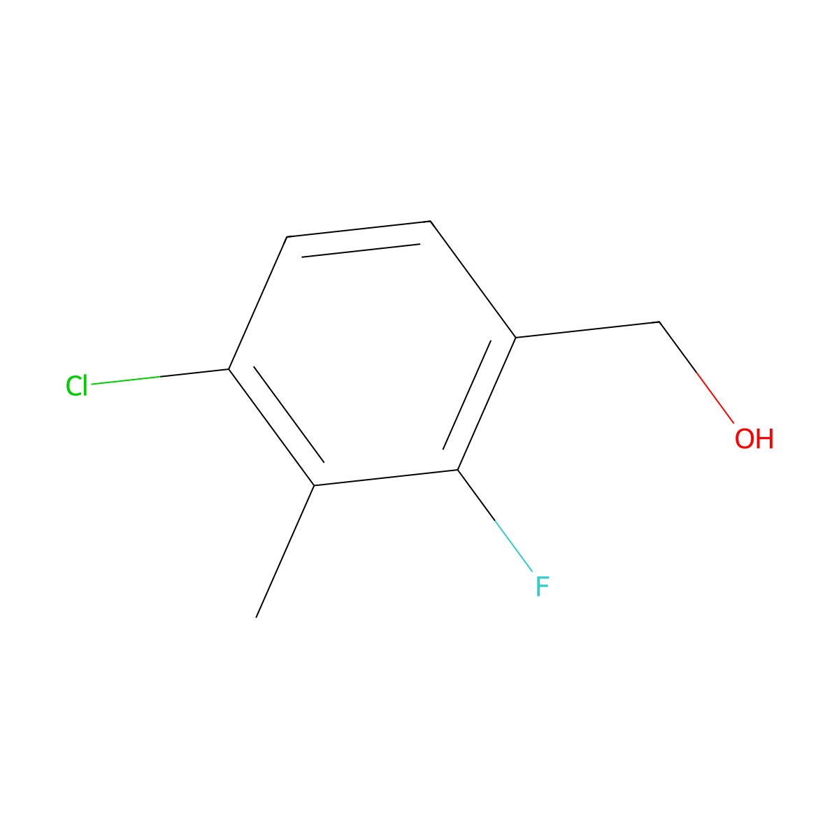 (4-Chloro-2-fluoro-3-methylphenyl)methanol molecular structure, CAS 1505020-05-2