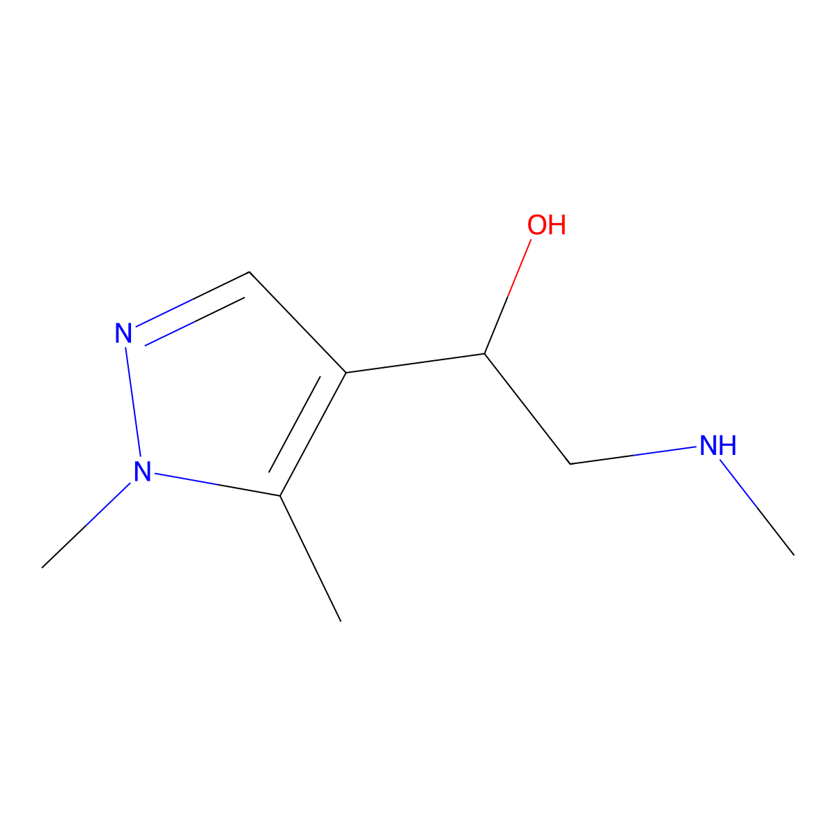 1-(1,5-Dimethyl-1h-pyrazol-4-yl)-2-(methylamino)ethan-1-ol molecular structure, CAS 1505021-23-7