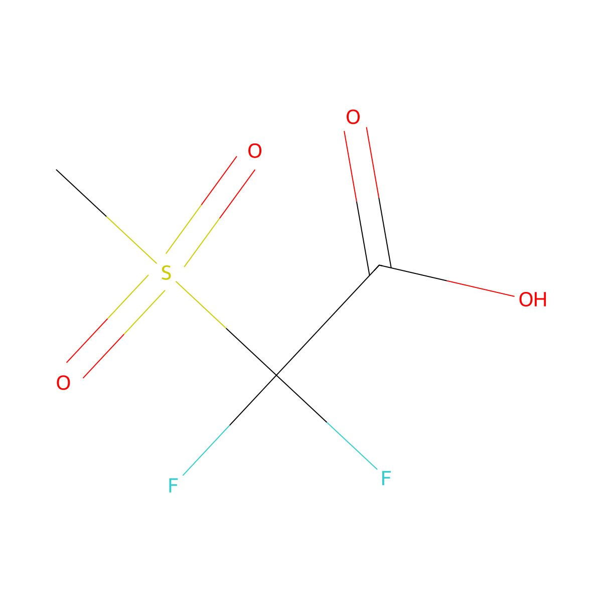 2,2-Difluoro-2-methanesulfonylacetic acid molecular structure, CAS 1505023-53-9
