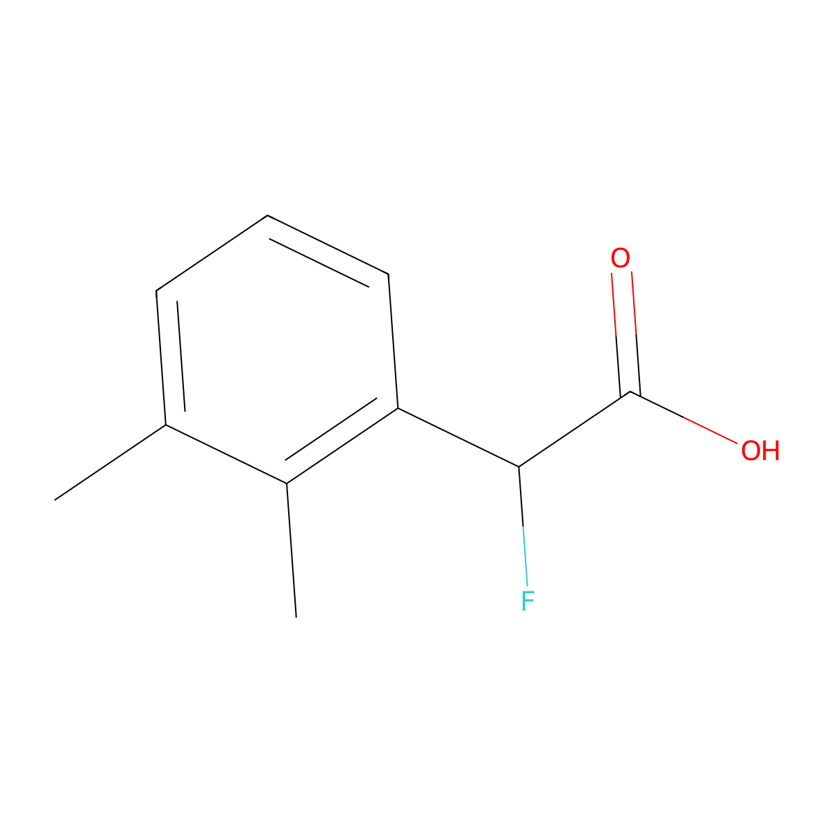 2-(2,3-Dimethylphenyl)-2-fluoroacetic acid molecular structure, CAS 1505032-17-6