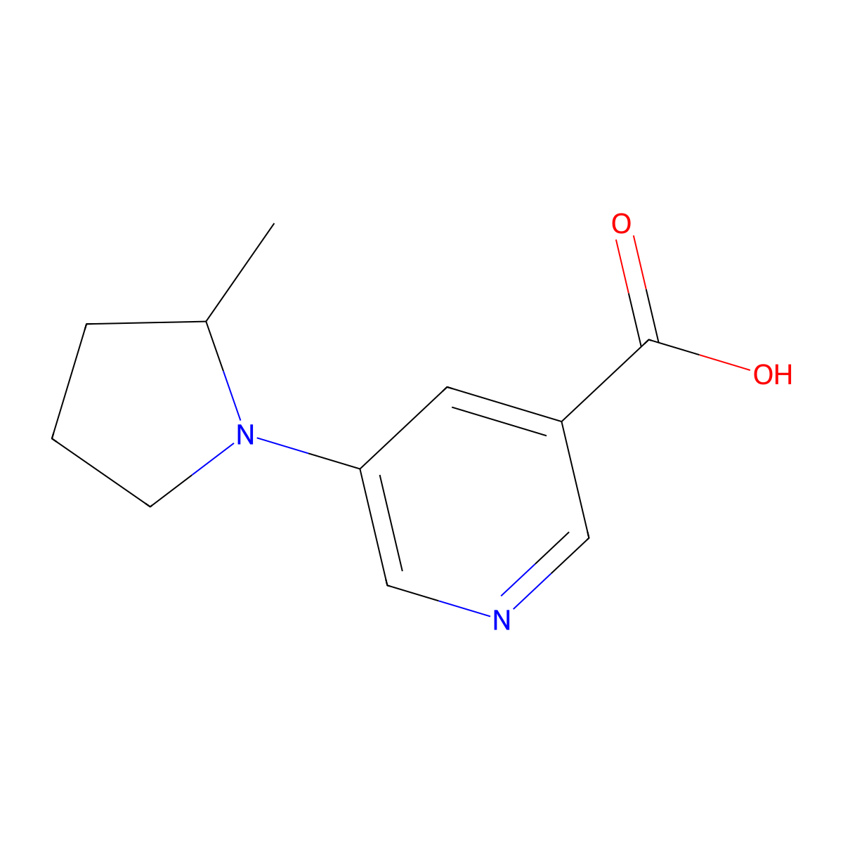 5-(2-Methylpyrrolidin-1-yl)pyridine-3-carboxylic acid molecular structure, CAS 1505032-22-3