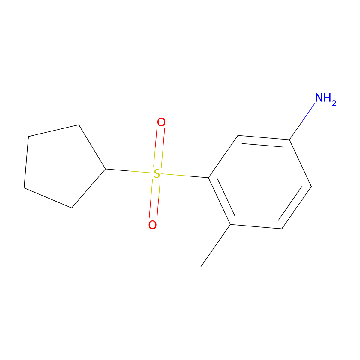3-(Cyclopentanesulfonyl)-4-methylaniline molecular structure, CAS 1505033-88-4