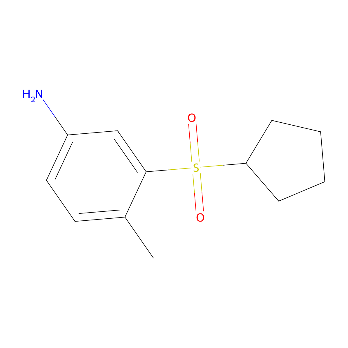 3-(Cyclopentanesulfonyl)-4-methylaniline molecular structure, CAS 1505033-88-4