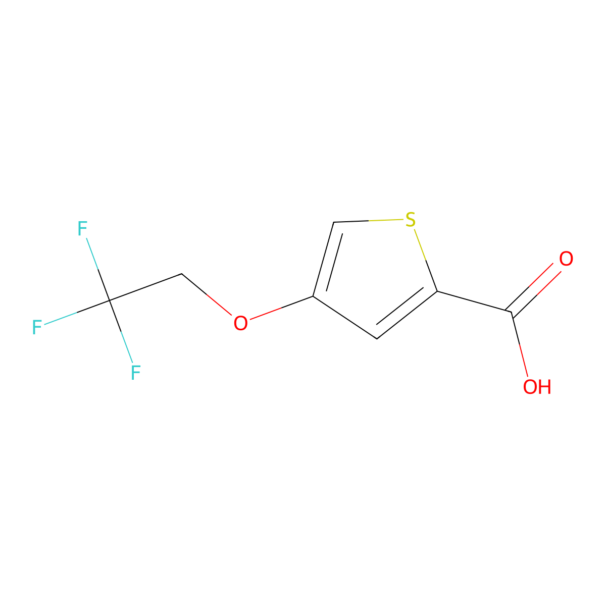 4-(2,2,2-Trifluoroethoxy)thiophene-2-carboxylic acid molecular structure, CAS 1505036-86-1
