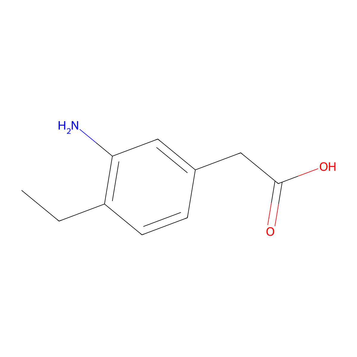 2-(3-Amino-4-ethylphenyl)acetic acid molecular structure, CAS 1505041-27-9