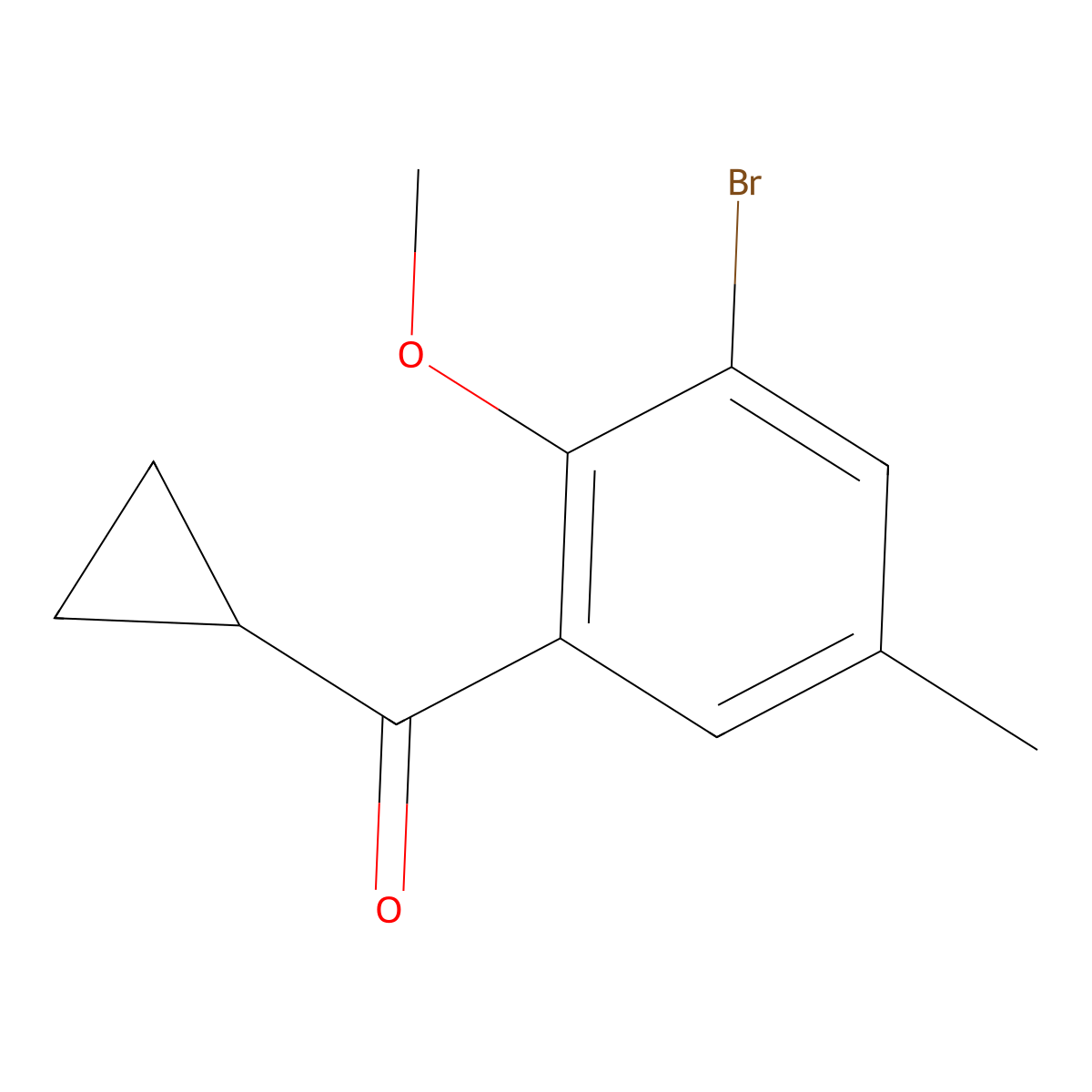 (3-Bromo-2-methoxy-5-methylphenyl)cyclopropylmethanone molecular structure, CAS 1505059-66-4