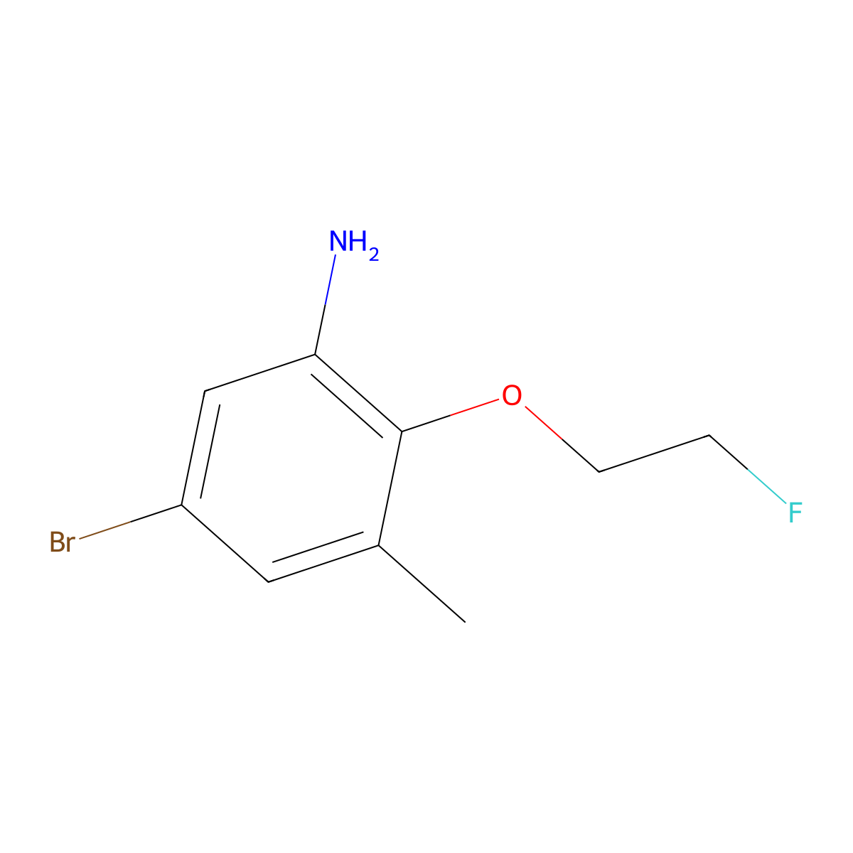5-Bromo-2-(2-fluoroethoxy)-3-methylaniline molecular structure, CAS 1505061-99-3