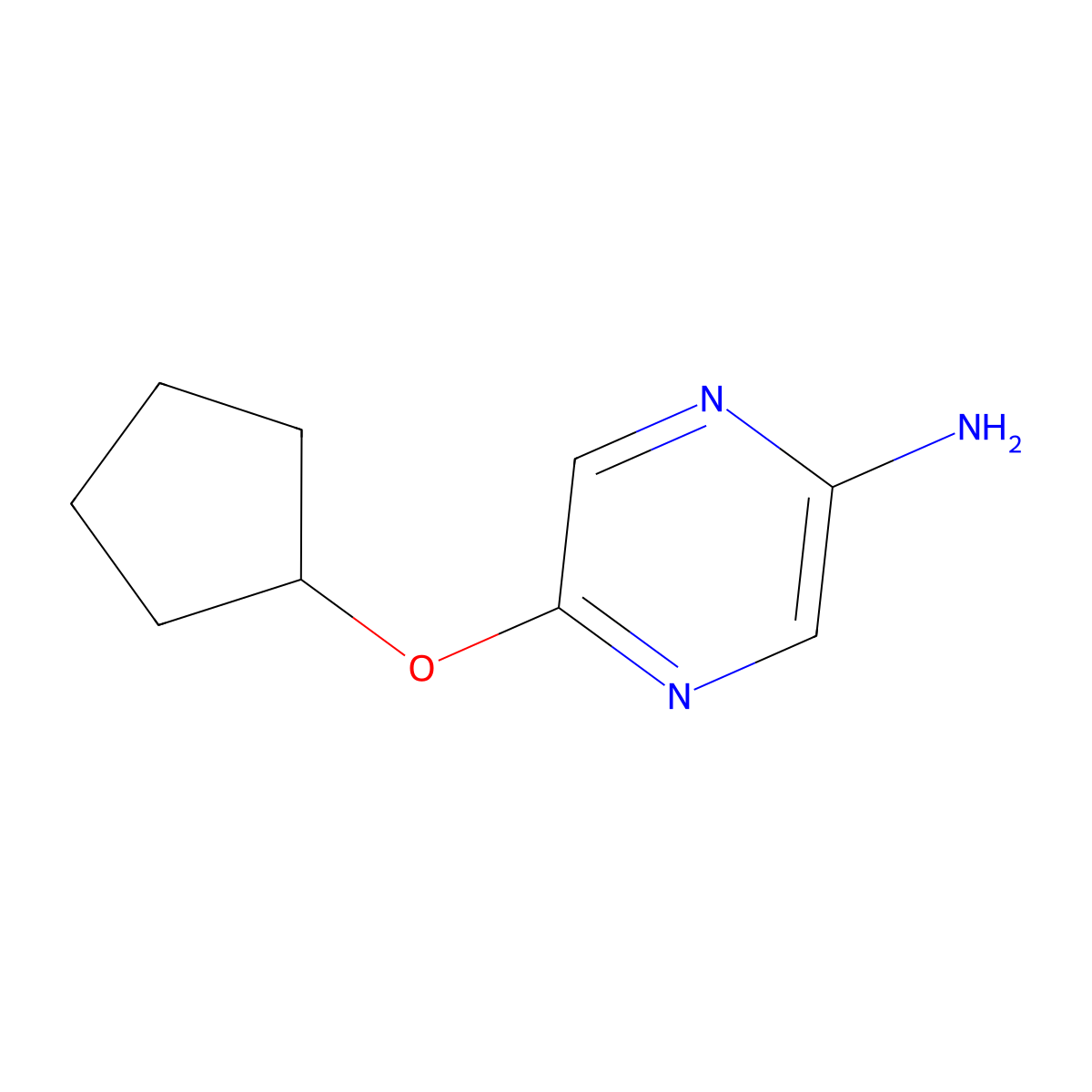 5-(Cyclopentoxy)-2-aminopyrazine molecular structure, CAS 1505063-34-2