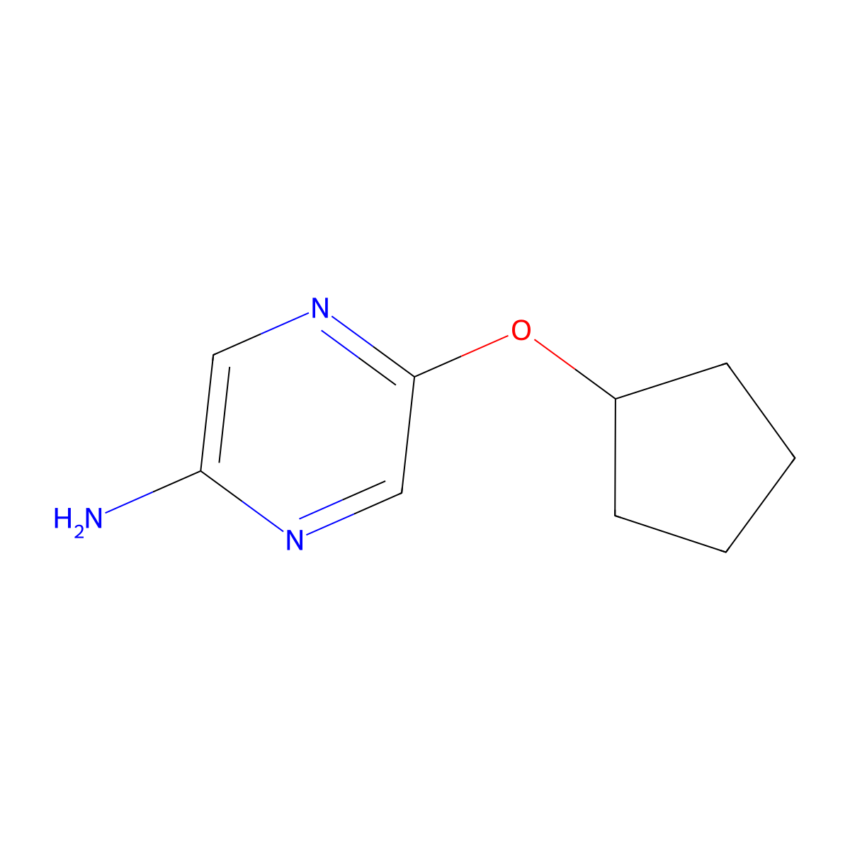 5-(Cyclopentoxy)-2-aminopyrazine molecular structure, CAS 1505063-34-2