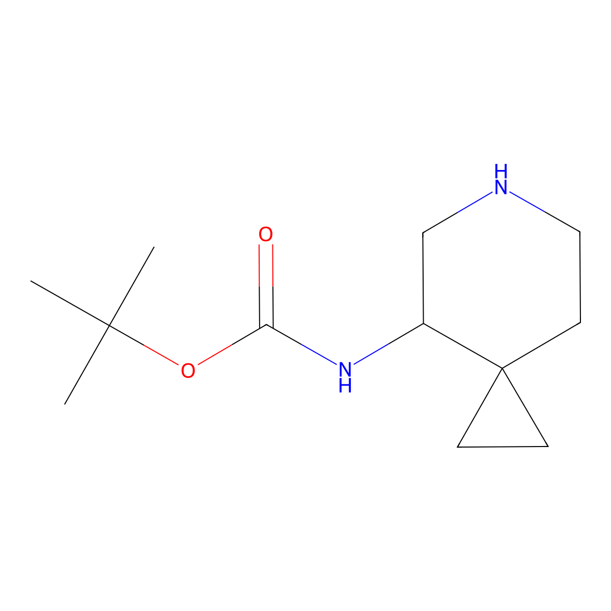 tert-butyl N-(6-azaspiro[2.5]octan-8-yl)carbamate molecular structure, CAS 1505064-38-9