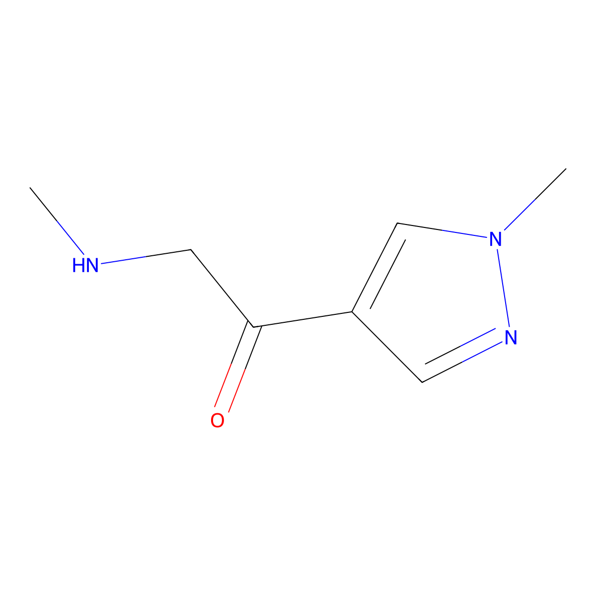 1-(1-Methyl-1H-pyrazol-4-yl)-2-(methylamino)ethan-1-one molecular structure, CAS 1505067-32-2