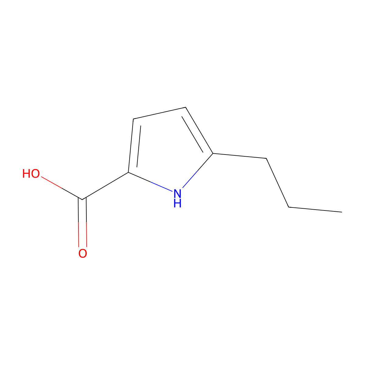5-propyl-1H-pyrrole-2-carboxylic acid molecular structure, CAS 1505069-69-1