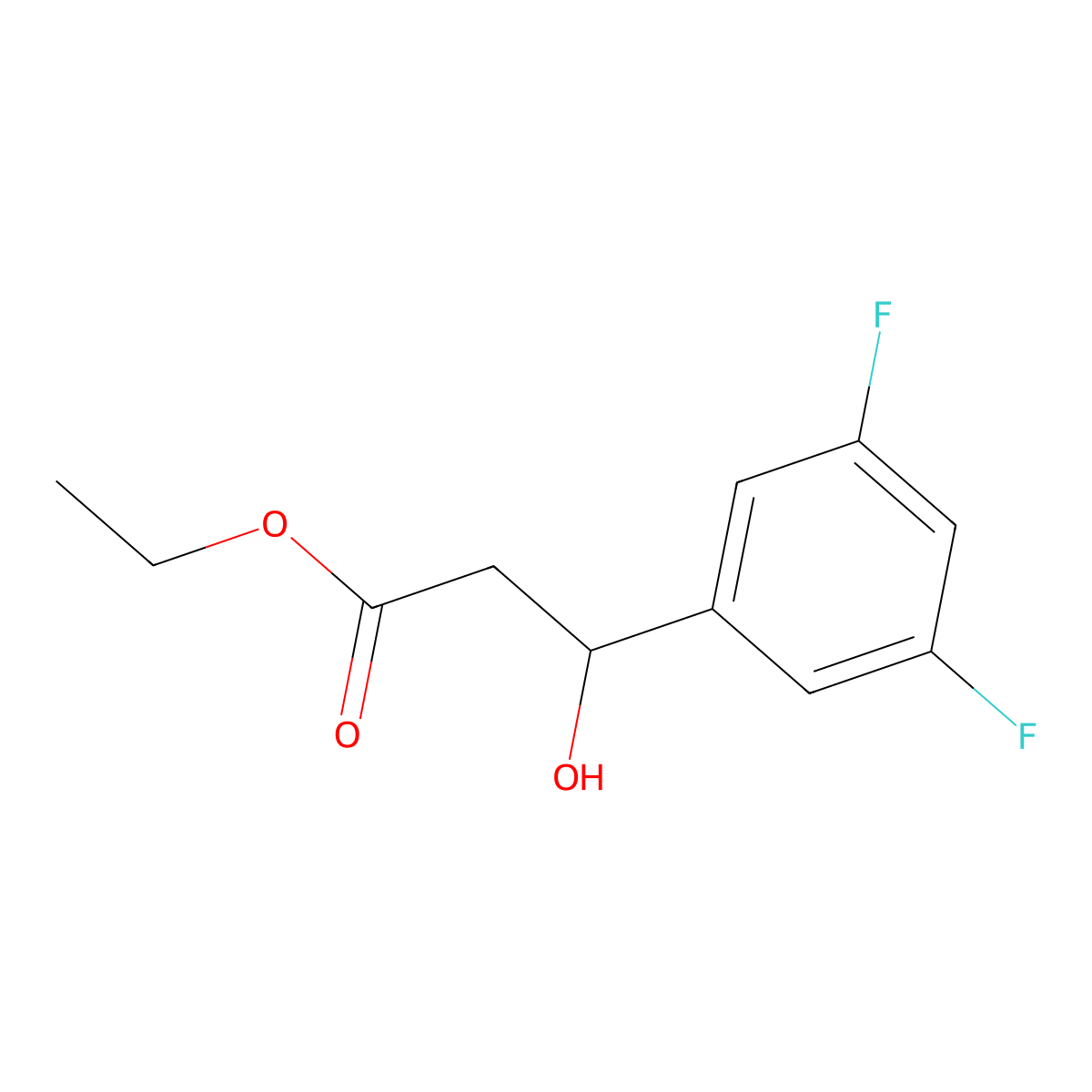 Ethyl 3-(3,5-difluorophenyl)-3-hydroxypropanoate molecular structure, CAS 1505075-94-4