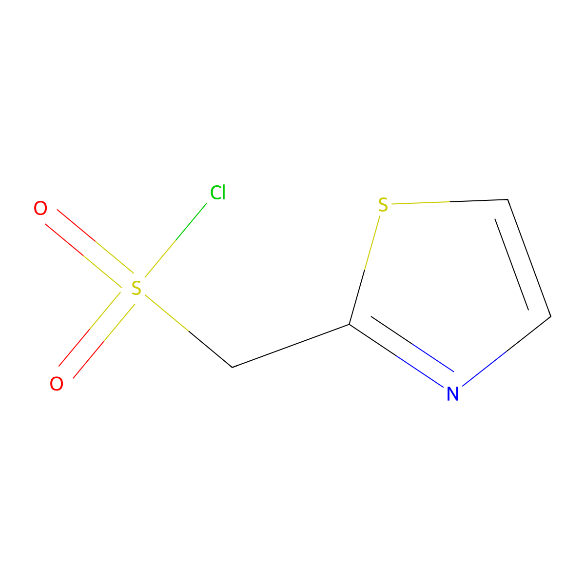 Thiazol-2-ylmethanesulfonyl chloride molecular structure, CAS 1505099-61-5