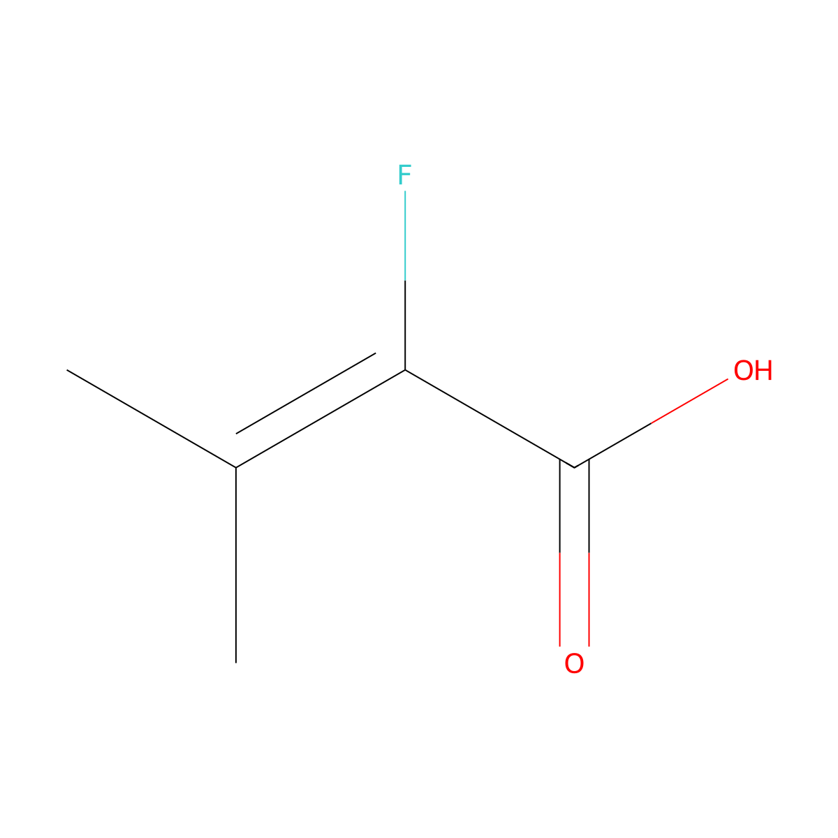 2-Fluoro-3-methylbut-2-enoic acid molecular structure, CAS 15051-86-2