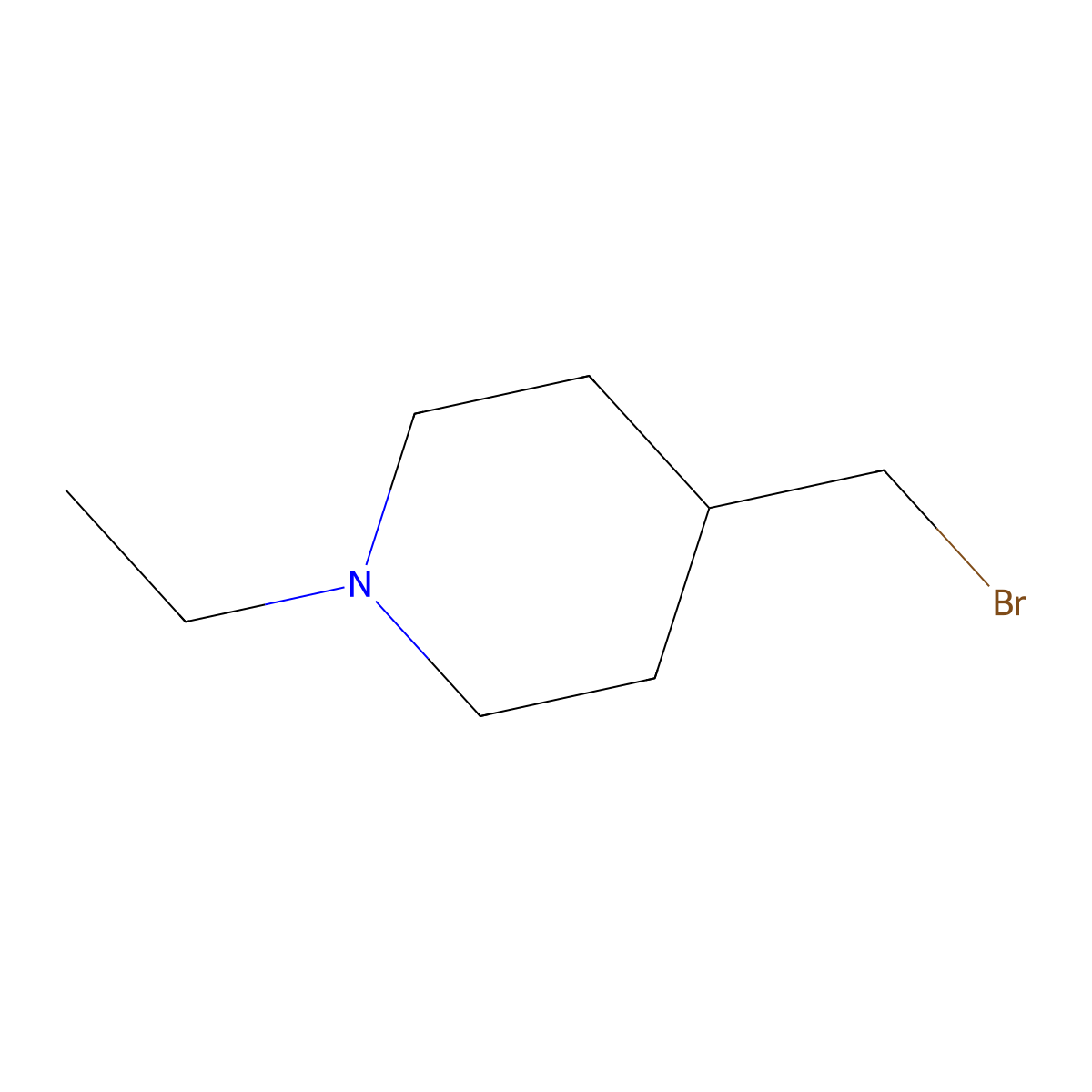 4-(Bromomethyl)-1-ethylpiperidine molecular structure, CAS 1505100-66-2